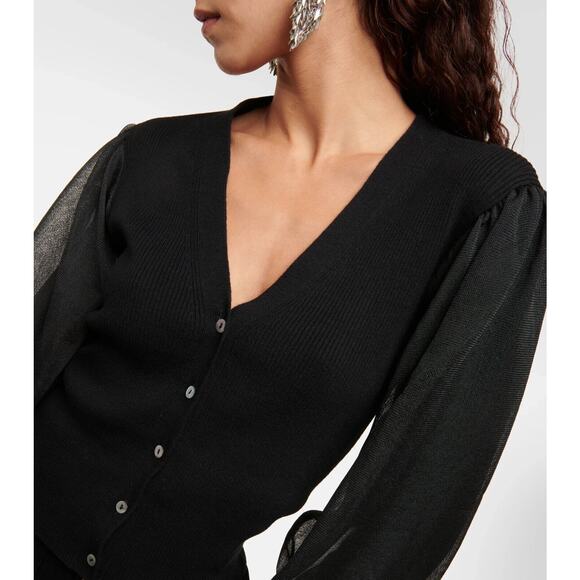 Ulla Johnson Quinn Wool Blend Cardigan Size Large Black $490 - Picture 4 of 9